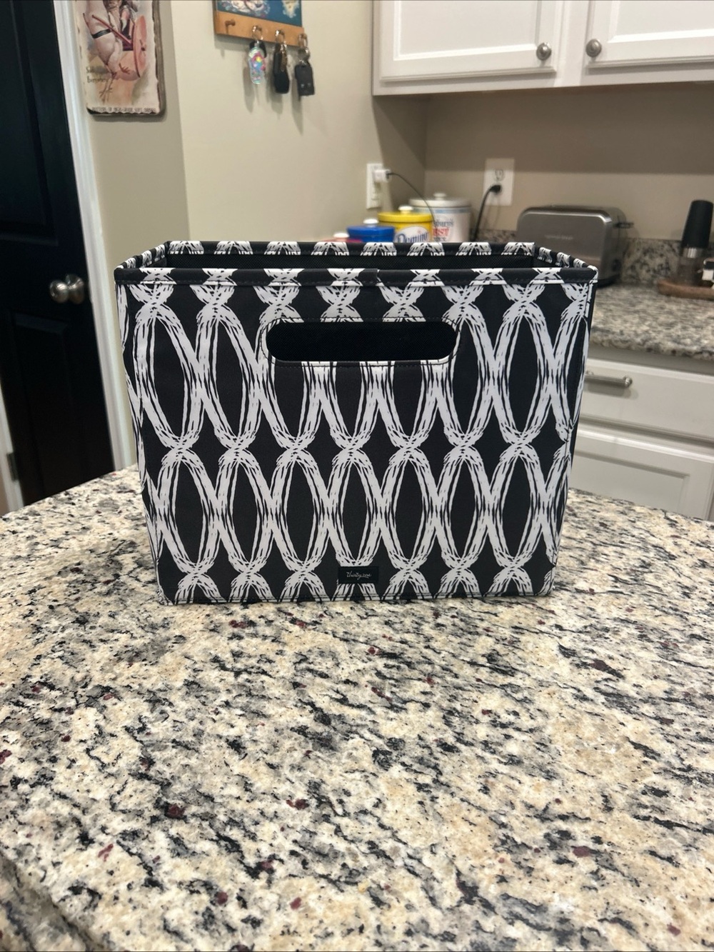Thirty One Black & White Collapsible Fold And File Tote